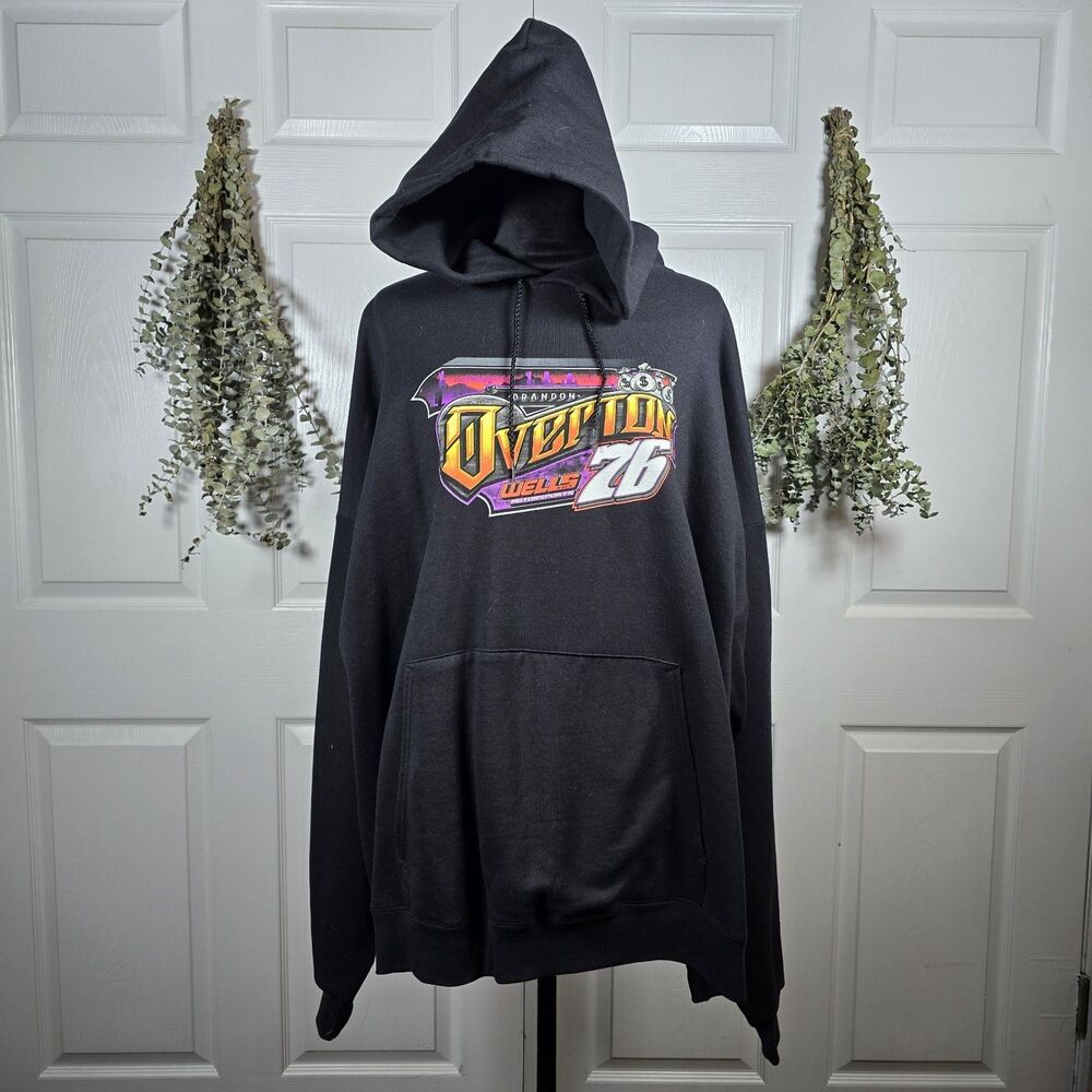 Impact RaceGear Back Hoodie Brandon Overton Wells Motorsports #76 4XL